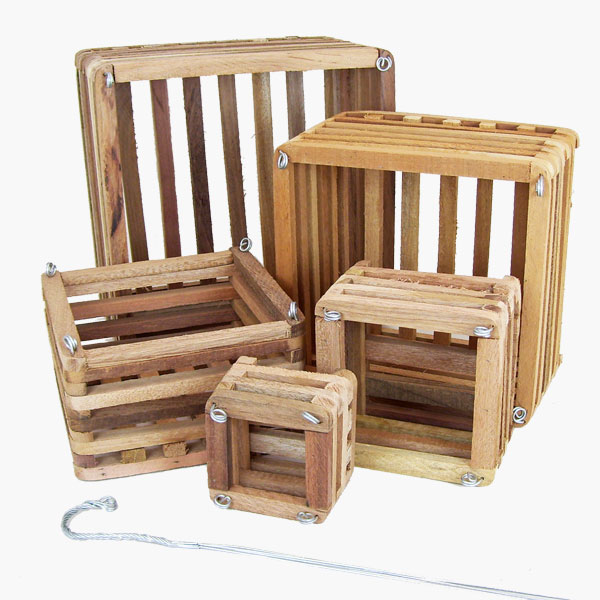 Orchid Wood Basket - Square 